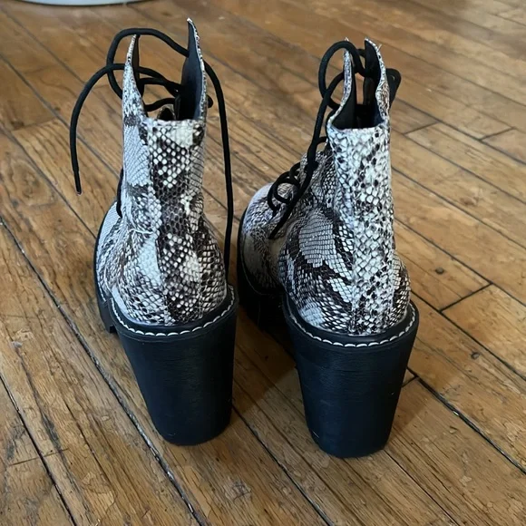 Madden girl snake skin booties. Worn but like new. - Picture 3 of 4